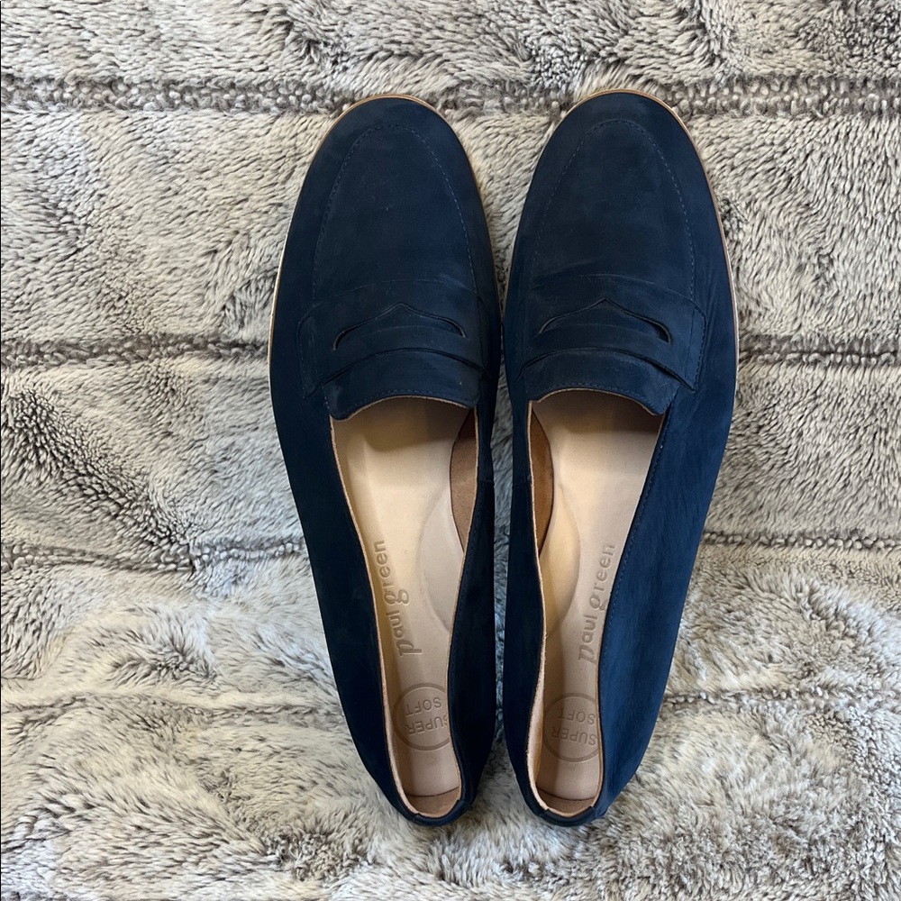 Paul Green Navy Blue Carmela Loafers - Picture 2 of 6